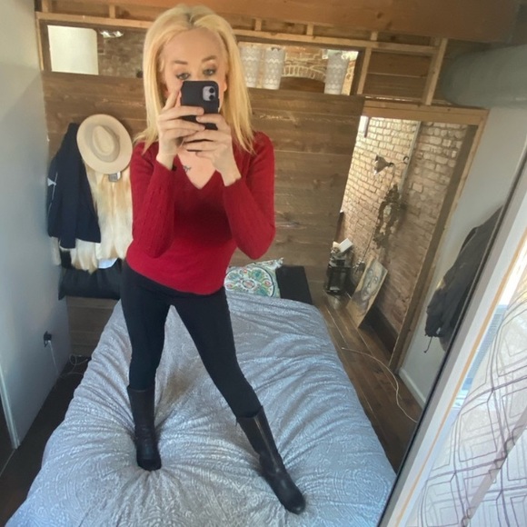 CLOSET CLOSING! ALL BUNDLES NEGOTIABLE! LEATHER CALF KNEE HEELED WEDGE BOOTS 10 - Picture 2 of 12